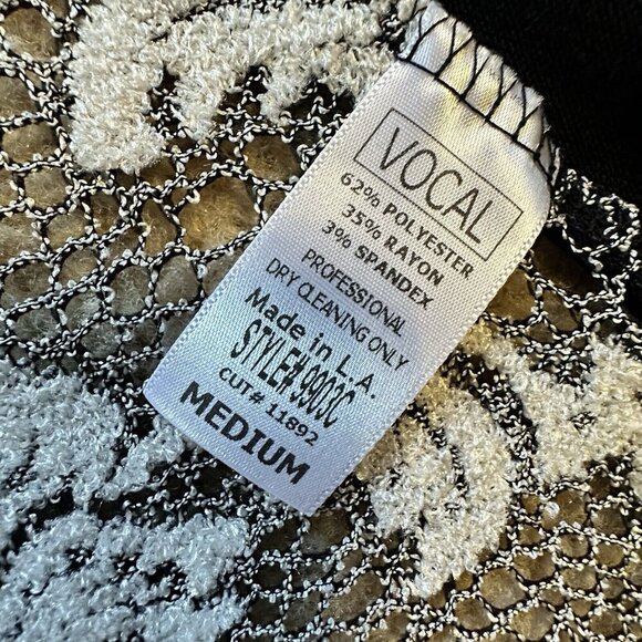 Vocal Cardigan Women's M Black‎ Embroidered Lace Embellished Open Front New - Picture 6 of 9